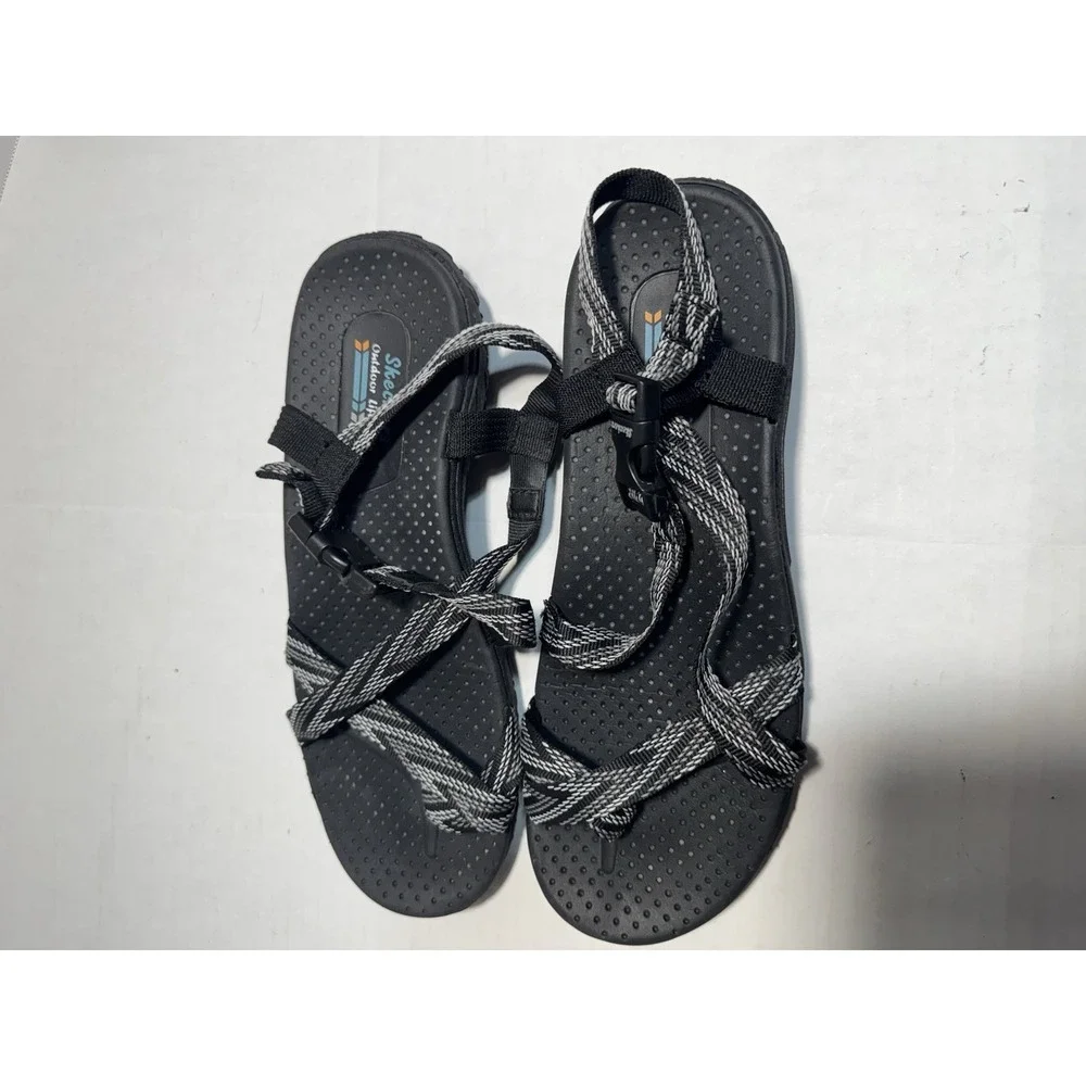 Skechers Womens Size‎ 9 Cali 40872 Reggae Haystack Black/Gray Sandals